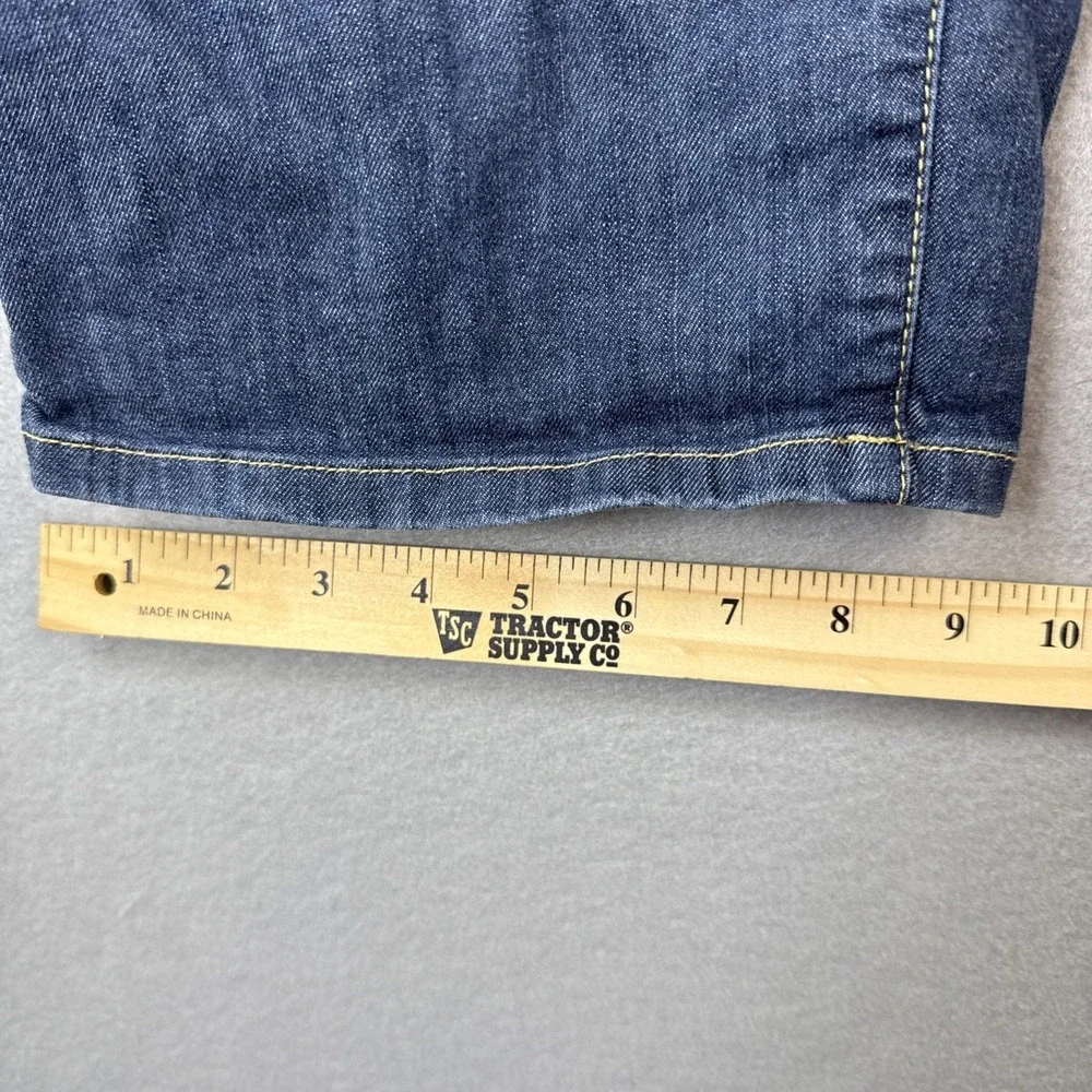 Smiths Dungarees Capri Jeans Women Size 12 Blue Denim Crop Stretch Coastal Vacay - Picture 6 of 13